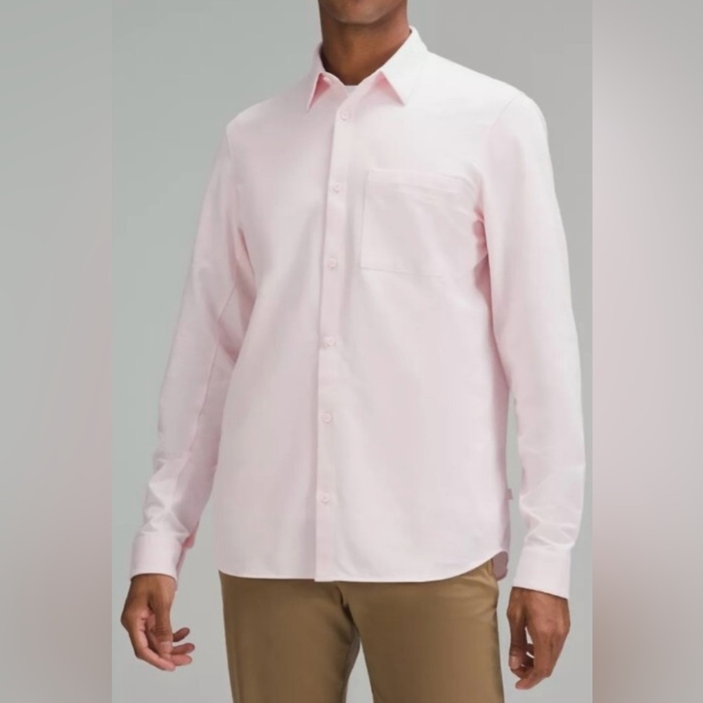 Lululemon Commission Long Sleeve Button Down Shirt In Light/Pastel Pink Size M*